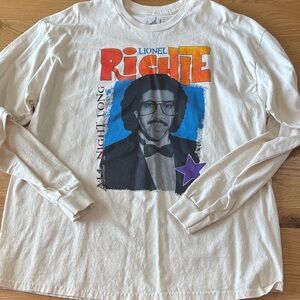 Lionel Richie Graphic Cream Long Sleeve Shirt Tour 23 Band Tee XL